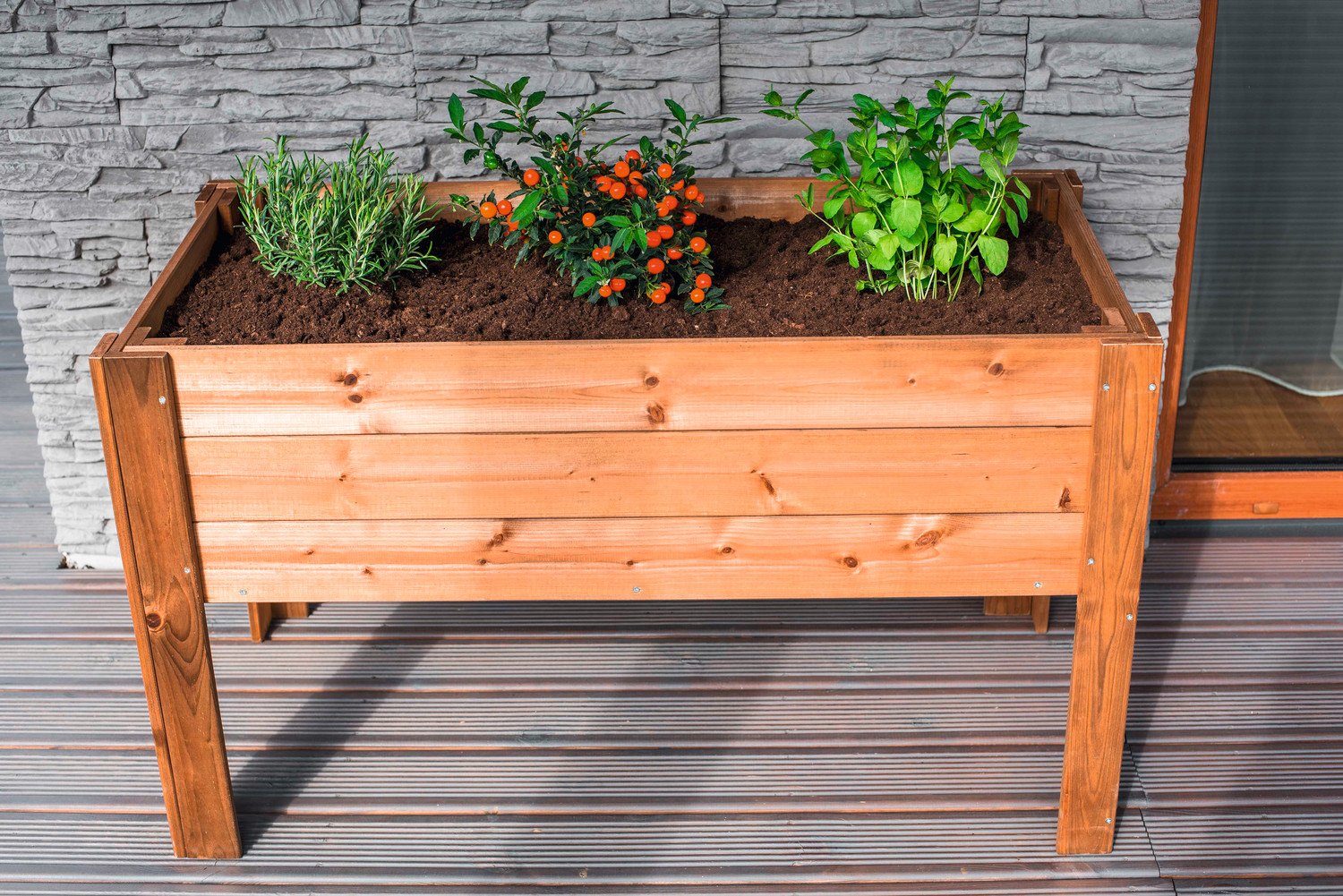 Hochbeet f r Terrasse und Balkon L 100 x B 50 x H 60 cm Hochbeet f r Terrasse und Balkon L 100 x B 50 x H 60 cm